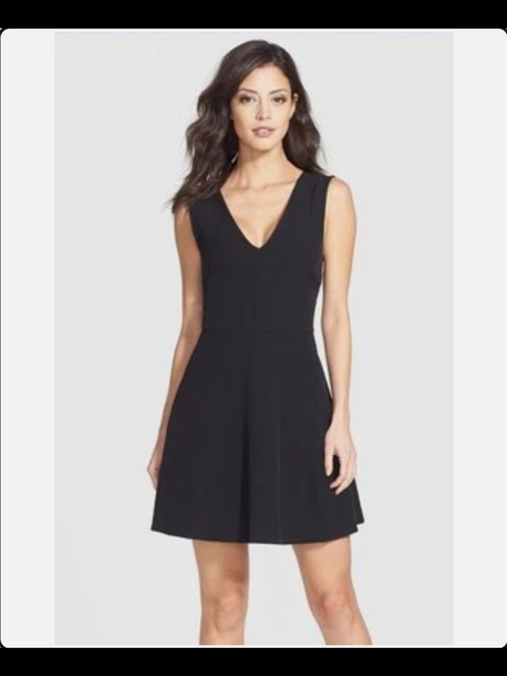 Felicity & Coco Black V-Neck Sleeveless Mini Dress